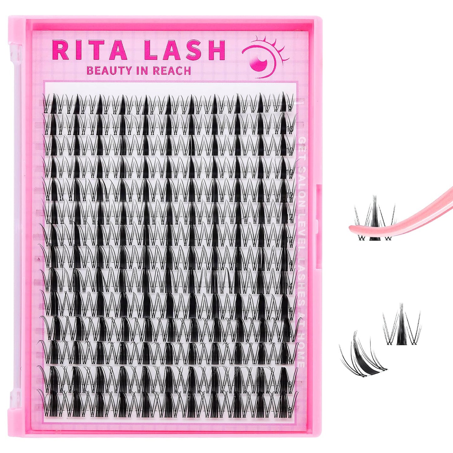 🌟RITALASH Fairy Lash Clusters – Wispy Manga-Style DIY Lash Extensions (8–18mm) | Wet-Look Spiky Individual Clusters with Invisible Band for Natural Fluffy Lash Styling