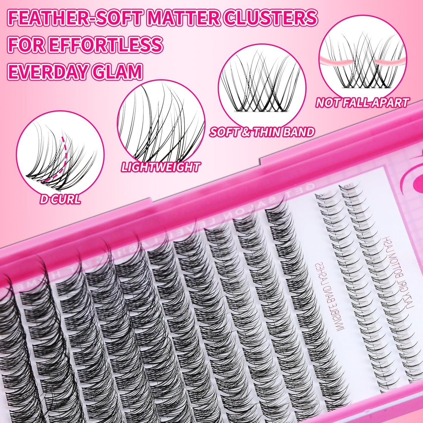 🌟RITALASH Venus Bottom & Upper Lash Clusters – DIY Individual Eyelashes Kit, 5–16mm Soft Natural Lashes with Ultra-Thin Invisible Band