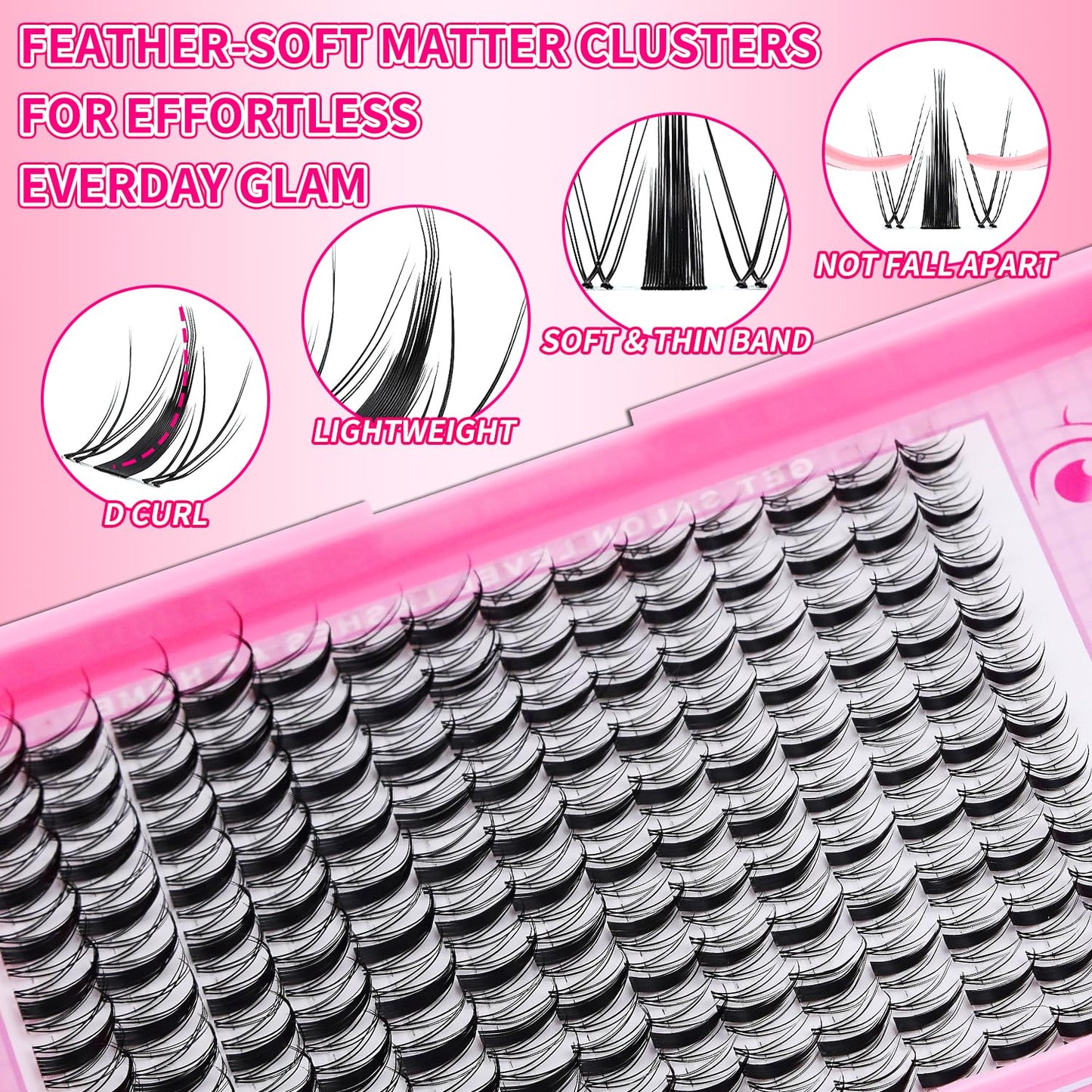 🌟RITALASH Fairy Lash Clusters – Wispy Manga-Style DIY Lash Extensions (8–18mm) | Wet-Look Spiky Individual Clusters with Invisible Band for Natural Fluffy Lash Styling