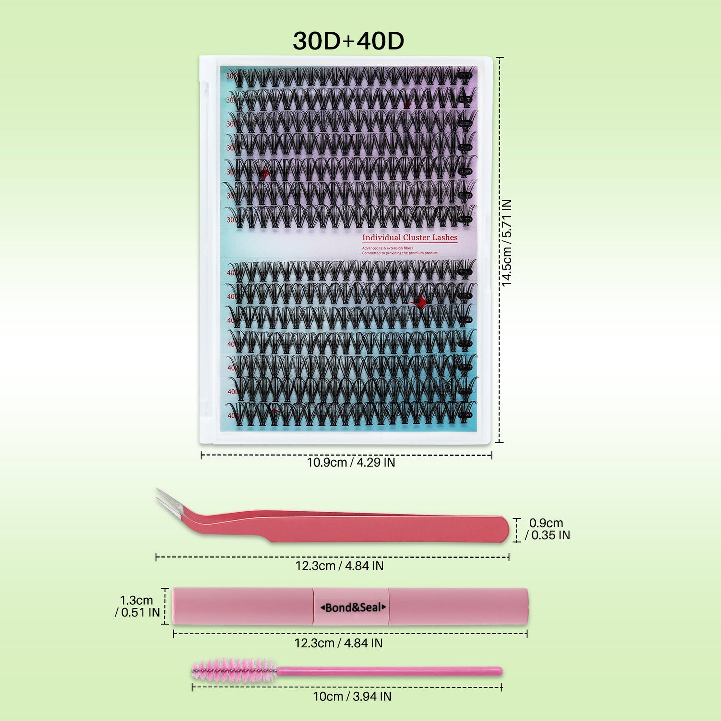 💖RITALASH 280PCS & 320PCS Individual False Cluster Lashes – 30D+40D / 30D+40D+50D D Curl with Bond, Seal, Tweezer & Brush for Easy DIY Lash Extensions at Home