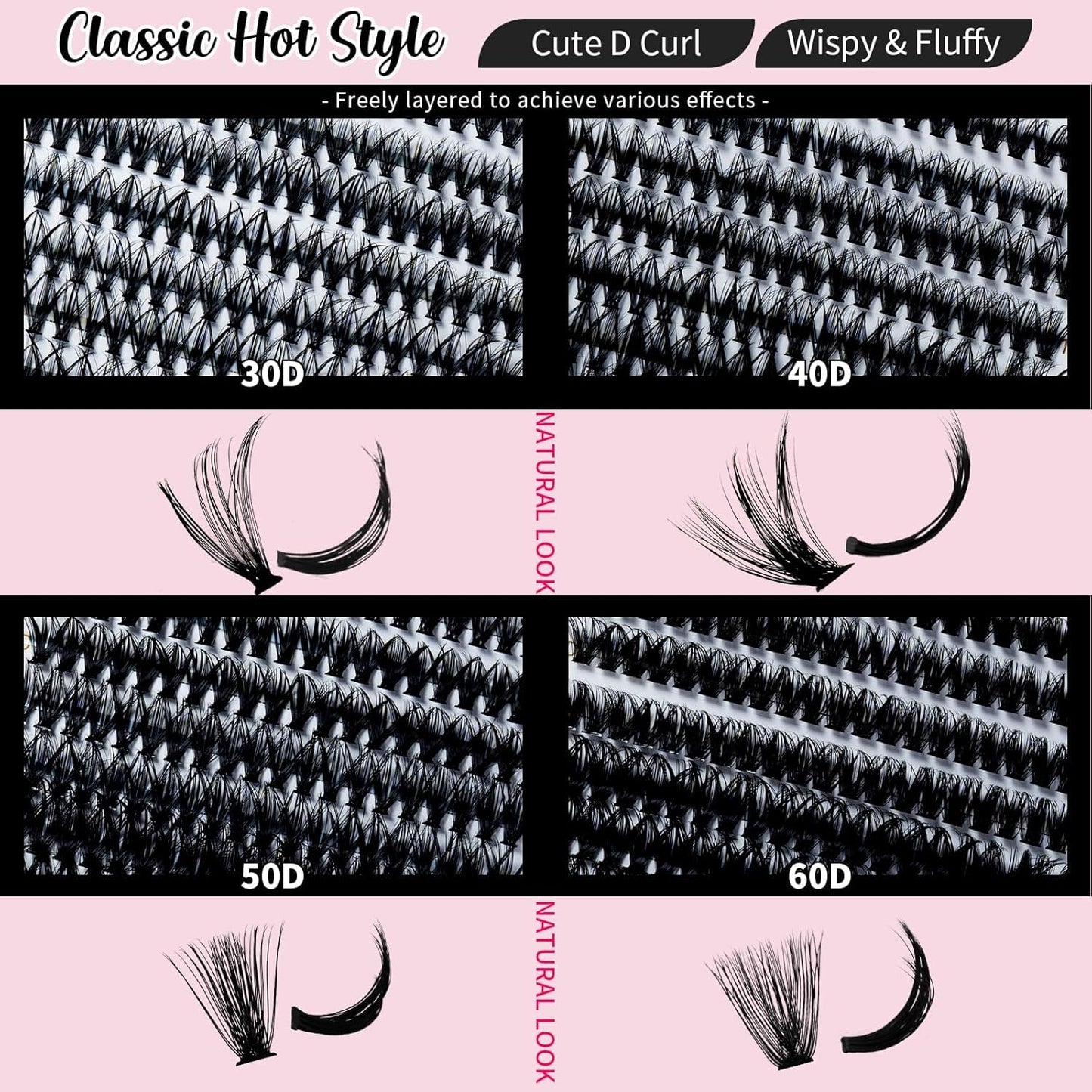 🌟RITALASH 640PCS Lash Extension Kit – 30D+40D+50D+60D Cluster Lashes (10–16mm Mixed) with Bond, Seal & Tweezers | DIY Wispy Fluffy Eyelash Extensions at Home