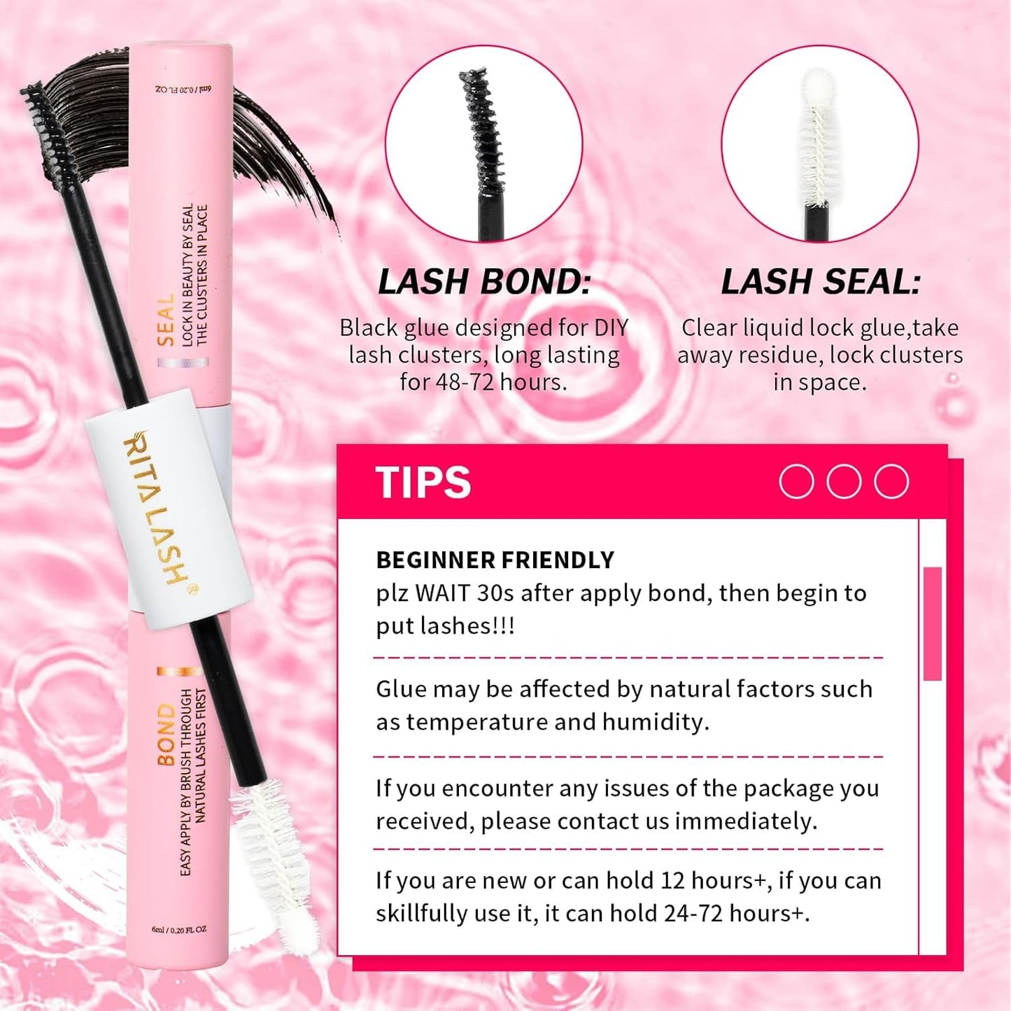 💖RITALASH 400PCS DIY Lash Extension Kit – 30D + 50D Cluster Lashes (8–16mm Mixed) with Bond, Seal, Remover & Tweezer for Custom At-Home Lash Styling!