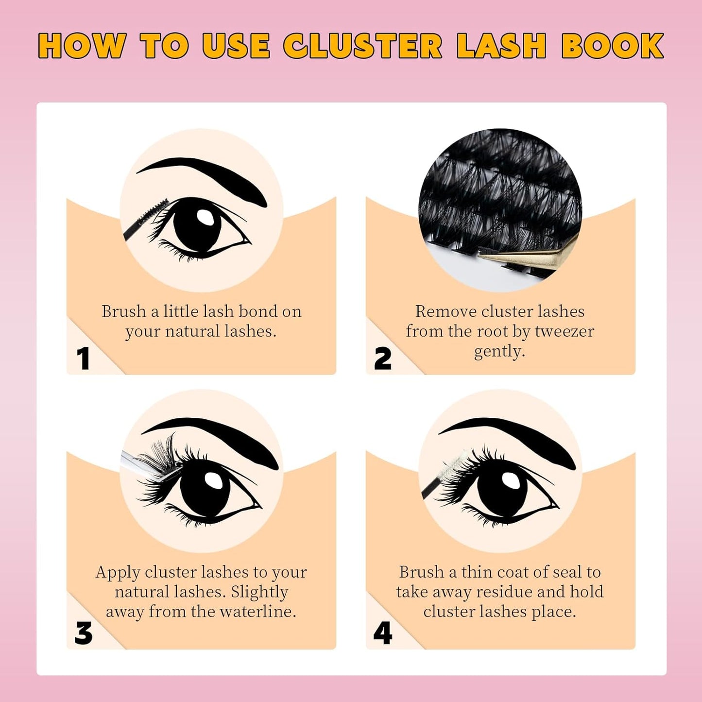🌟RITALASH 640PCS Lash Extension Kit – 30D+40D+50D+60D Cluster Lashes (10–16mm Mixed) Wispy & Fluffy DIY Eyelash Extensions for Natural or Glam Looks at Home