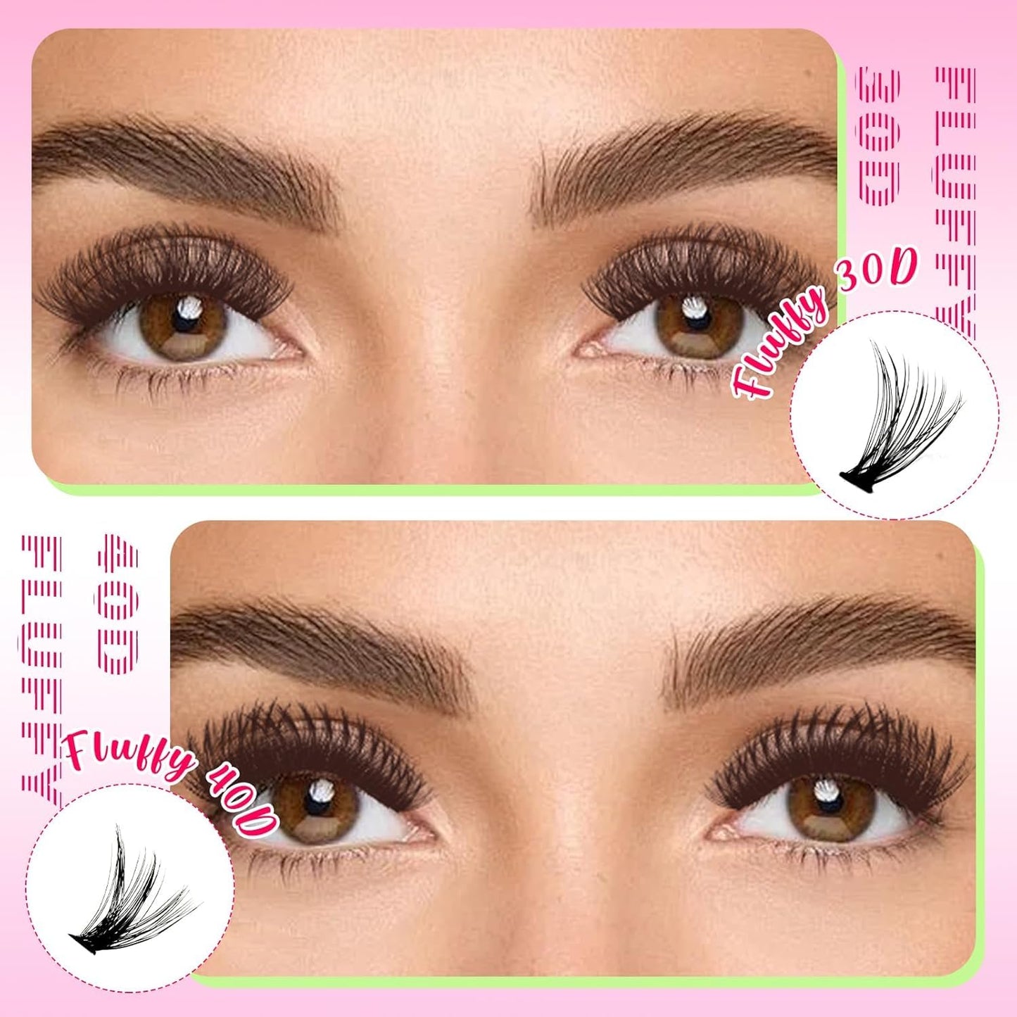 🌟RITALASH 280PCS Lash Extension Kit – 30D+40D Cluster Lashes (9–15mm Mixed) with Bond, Seal & Tweezers, DIY Individual Eyelash Extensions at Home