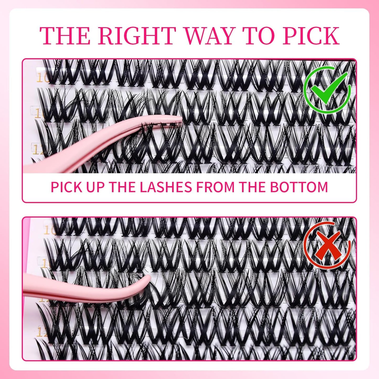 🌟RITALASH Flora Hybrid Wispy Lash Clusters – DIY Eyelash Extension Kit, Wide-Span Cat-Eye Individual Lashes, Invisible Lash Band, 8–18mm