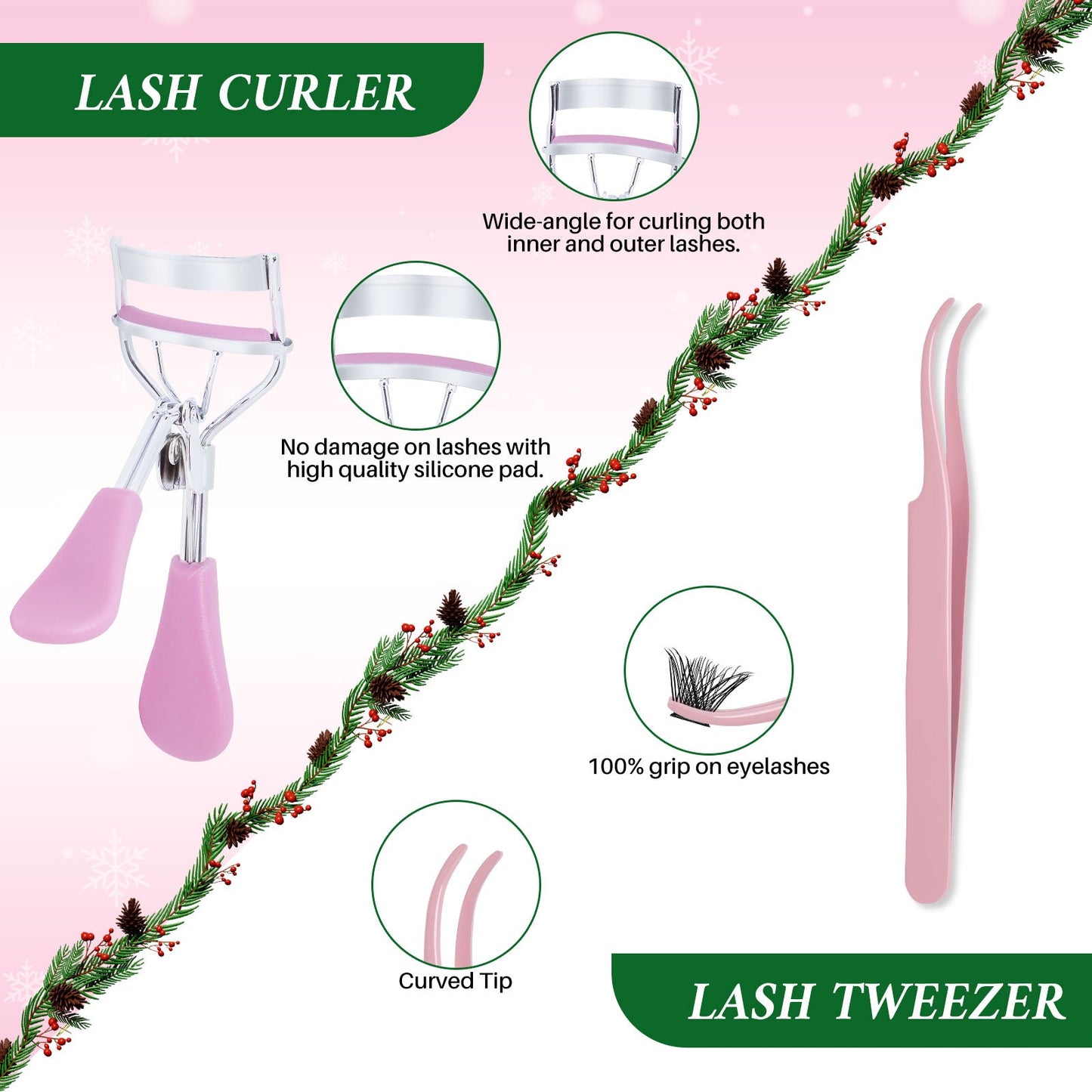 ✨Individual False Eyelashes Extension Kit Curl Wispy Style, 12 Box Lashes with Glue&Bond Seal&Remover&Curler, Individual Lashes Makeup Kit