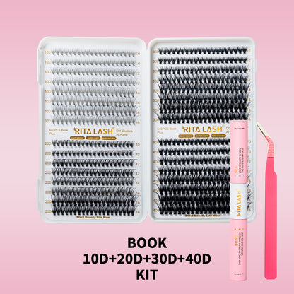 🌟RITALASH 640PCS D Individual Eyelashes Lash Clusters Book KIT DIY Eyelash Extensions Clusters Lashes Book D Curl Individual Lashes KIT Eyelash Clusters DIY At Home