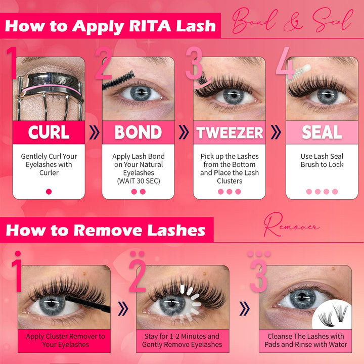 ✨280PCS Lash Extension Kit – 5 Styles DIY Lash Clusters with Bond & Applicator