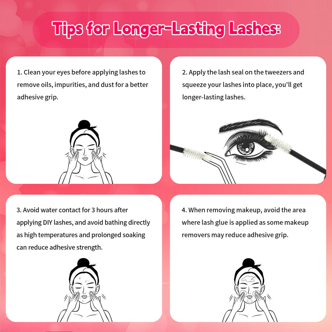 ✨280PCS Lash Extension Kit – 5 Styles DIY Lash Clusters with Bond & Applicator