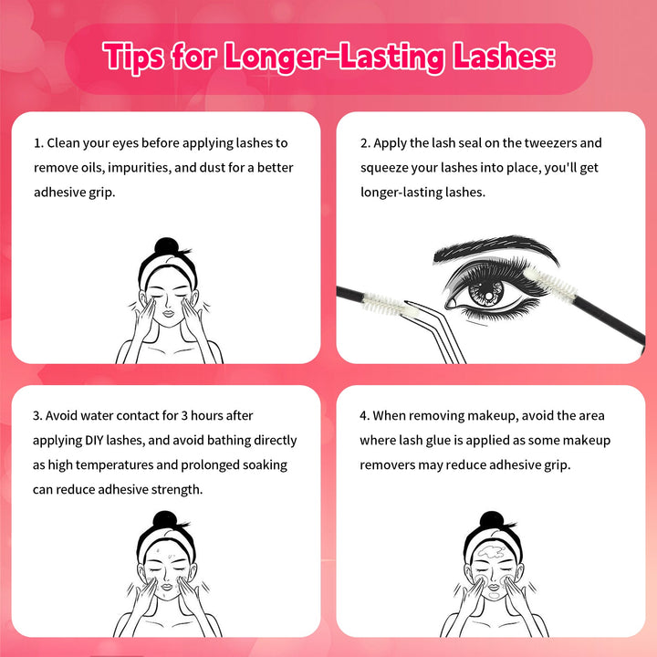 ✨280PCS Lash Extension Kit – 5 Styles DIY Lash Clusters with Bond & Applicator