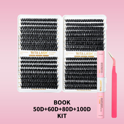 🌟RITALASH 640PCS D Individual Eyelashes Lash Clusters Book KIT DIY Eyelash Extensions Clusters Lashes Book D Curl Individual Lashes KIT Eyelash Clusters DIY At Home