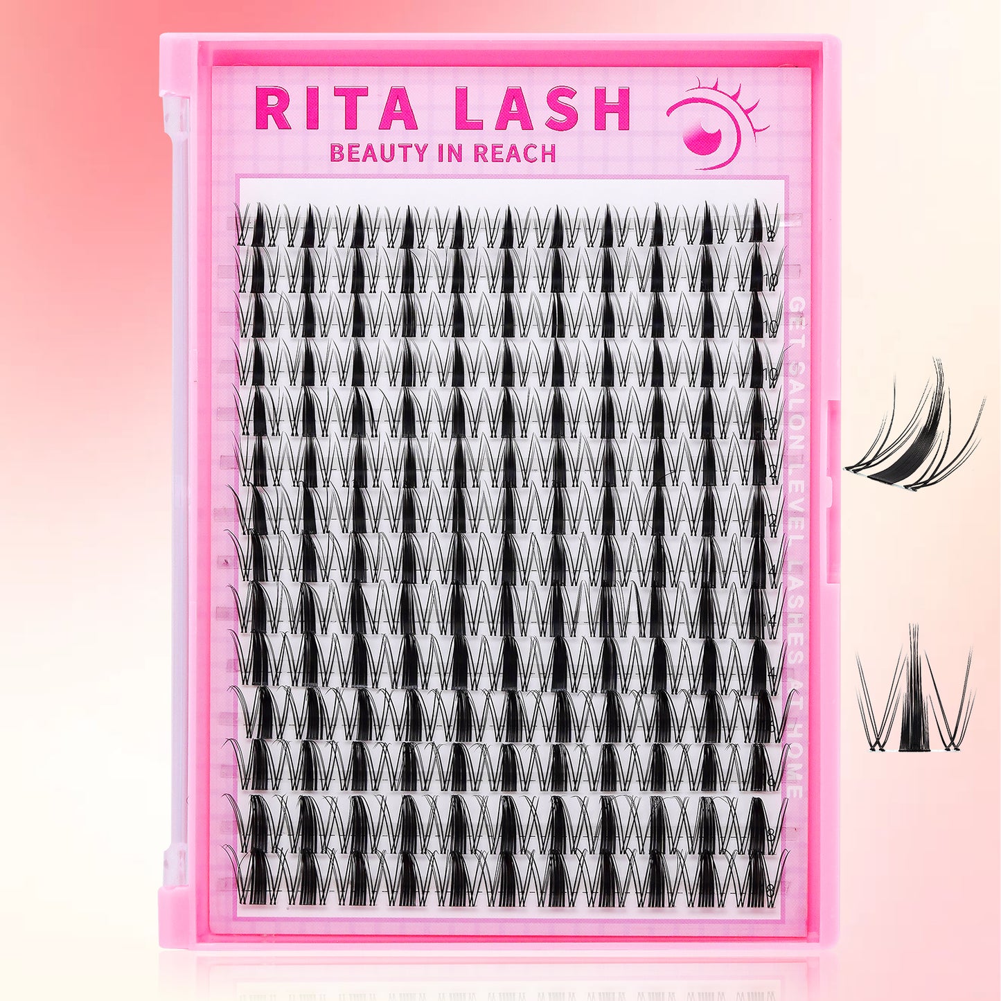 💖RITALASH 154pcs D Curl Fairy Hair Individual Eyelashes Individual False Cluster Kit DIY Eyelash Individual Lashes Mixed Lenghts At Home With Bond And Seal Applicator Individual False Cluster Remover