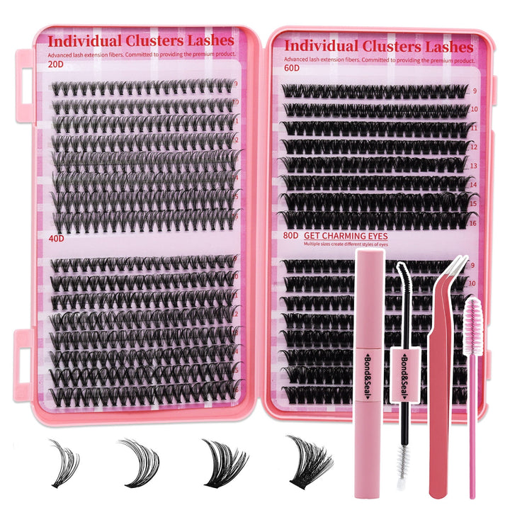 Lash Extension Kit 624pcs 20D+40D+60D+80D Lash Clusters
