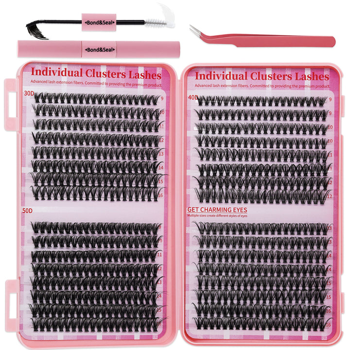 💖 RITALASH 640PCS Individual False Cluster Book 30D+40D+50D DIY Eyelash Extensions D Curl Long
