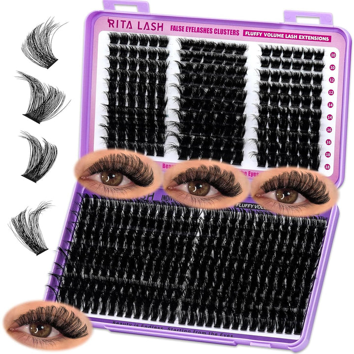 460PCS 4 Style Fluffy Cluster Lashes Book WL Style+150D