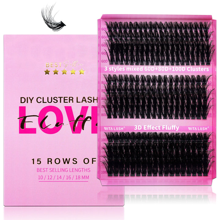 Cluster Lashes Book 3D Effect Fluffy Lash Extension 60D+80D+100D