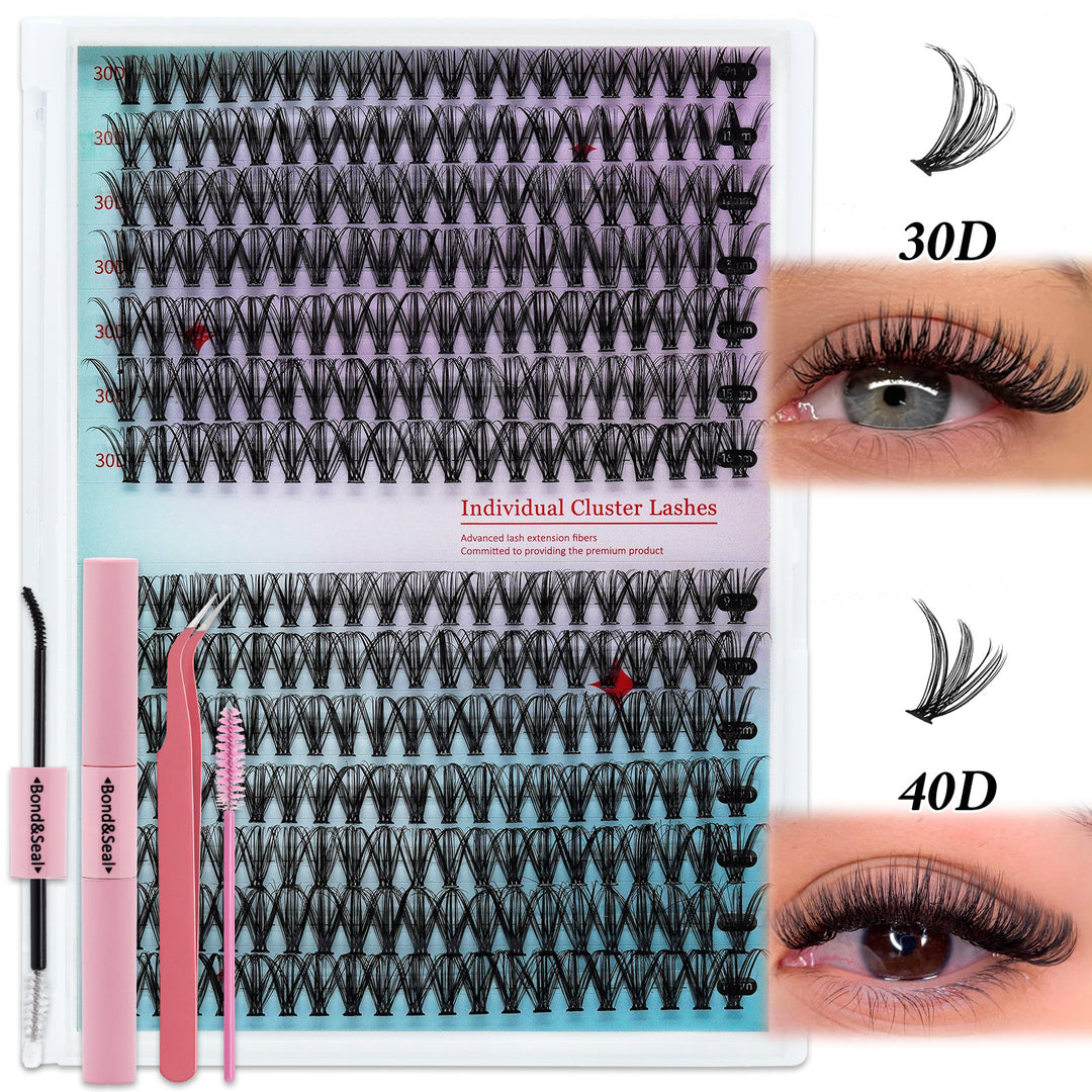 💖RITALASH 280PCS & 320PCS Individual False Cluster Lashes – 30D+40D / 30D+40D+50D D Curl