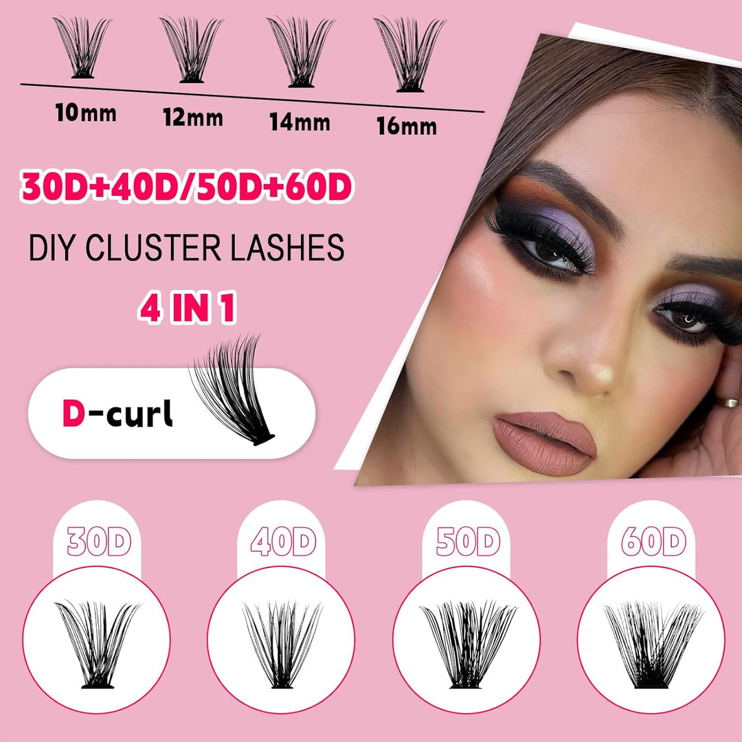 Lash Cluster Kit 640pcs 30D+40D+50D+60D,10-16mm