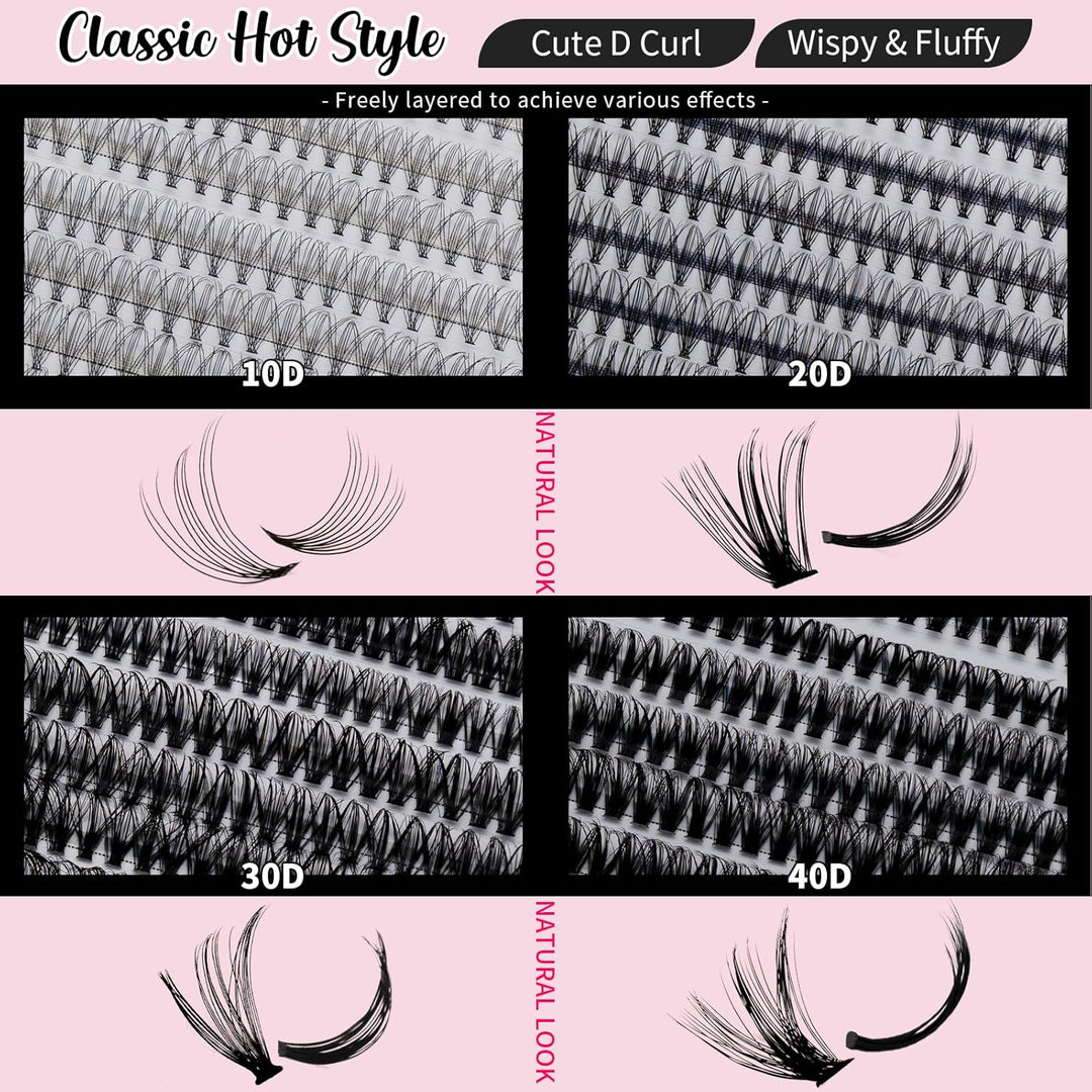 10D+20D+30D+40D Lash Extension Kit 640pcs
