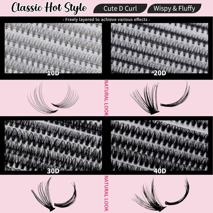 10D+20D+30D+40D Lash Extension Kit 640pcs