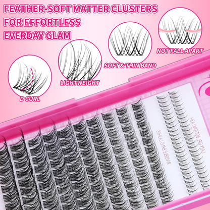 🌟RITALASH Venus Bottom & Upper Lash Clusters – DIY Individual Eyelashes Kit, 5–16mm Soft Natural Lashes with Ultra-Thin Invisible Band
