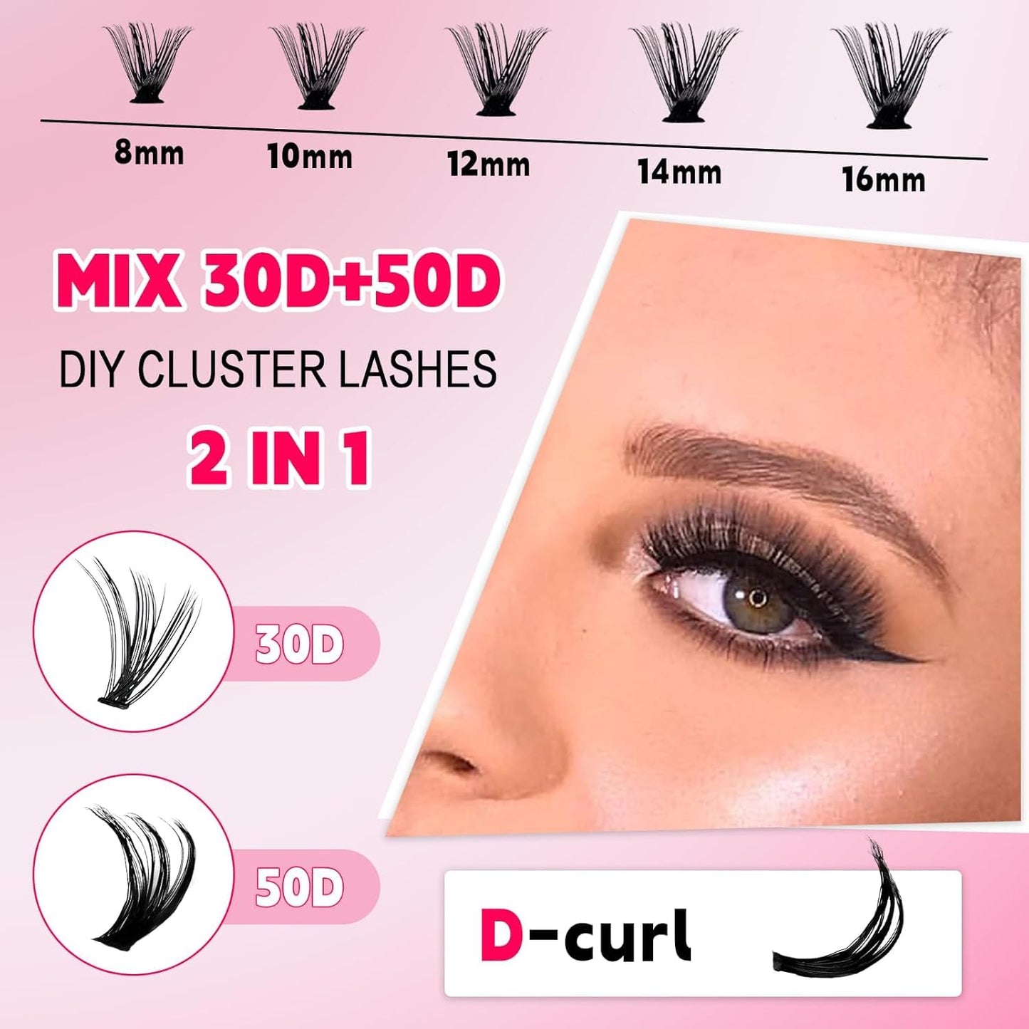 💖RITALASH 400PCS DIY Lash Extension Kit – 30D + 50D Cluster Lashes (8–16mm Mixed) with Bond, Seal, Remover & Tweezer for Custom At-Home Lash Styling!