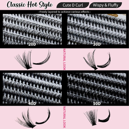 20D+30D+40D+50D Lash Extension Kit 640pcs