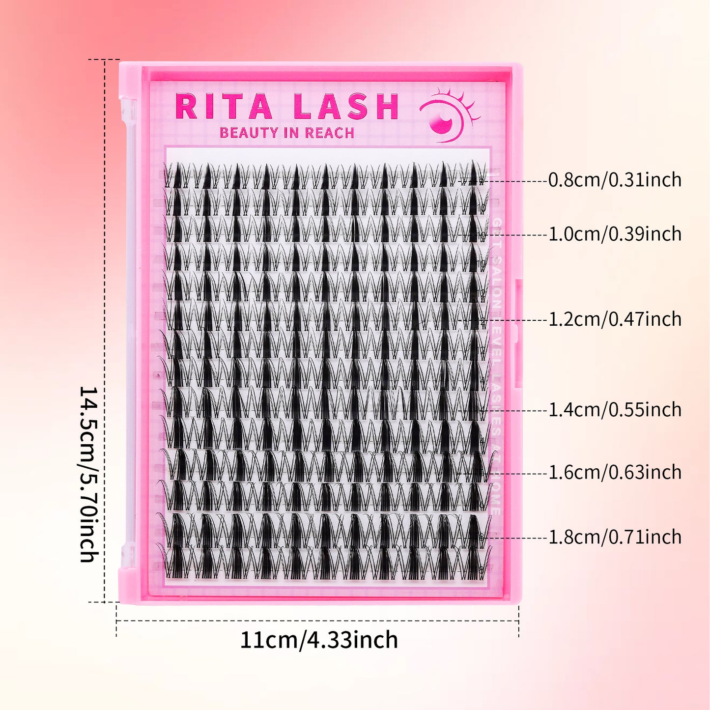 💖RITALASH 154pcs D Curl Fairy Hair Individual Eyelashes Individual False Cluster Kit DIY Eyelash Individual Lashes Mixed Lenghts At Home With Bond And Seal Applicator Individual False Cluster Remover