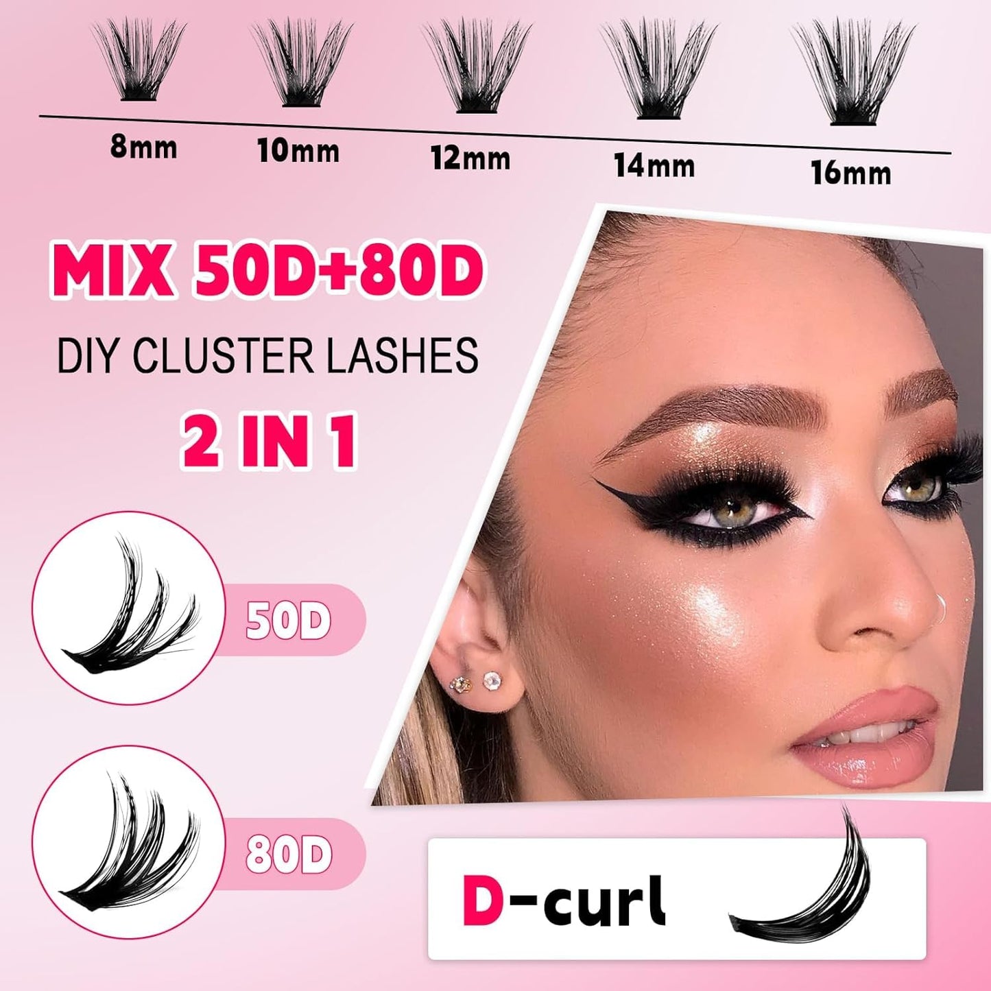 💖RITALASH 400PCS DIY Lash Extension Kit – 50D + 80D Mega Volume Cluster Lashes (8–16mm Mixed) with Bond, Seal, Remover & Tweezer for Dramatic At-Home Lash Styling!