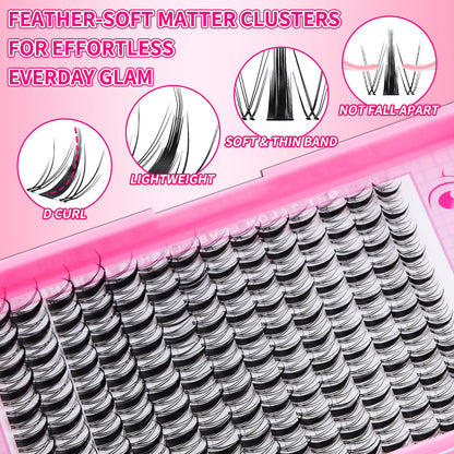 🌟RITALASH Fairy Lash Clusters – Wispy Manga-Style DIY Lash Extensions (8–18mm) | Wet-Look Spiky Individual Clusters with Invisible Band for Natural Fluffy Lash Styling