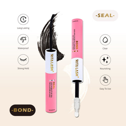 🌟RITALASH RITALASH 12ML Lash Bond & Overnight Sealer For Lash Clusters DIY Eyelashes Glue Lash Overnighter Black Lash Sealant 2 In 1 Long Lasting For 14 Days Hold