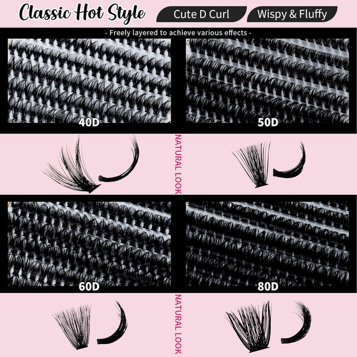 Lash Extension Kit 640pcs Lash Clusters Kit