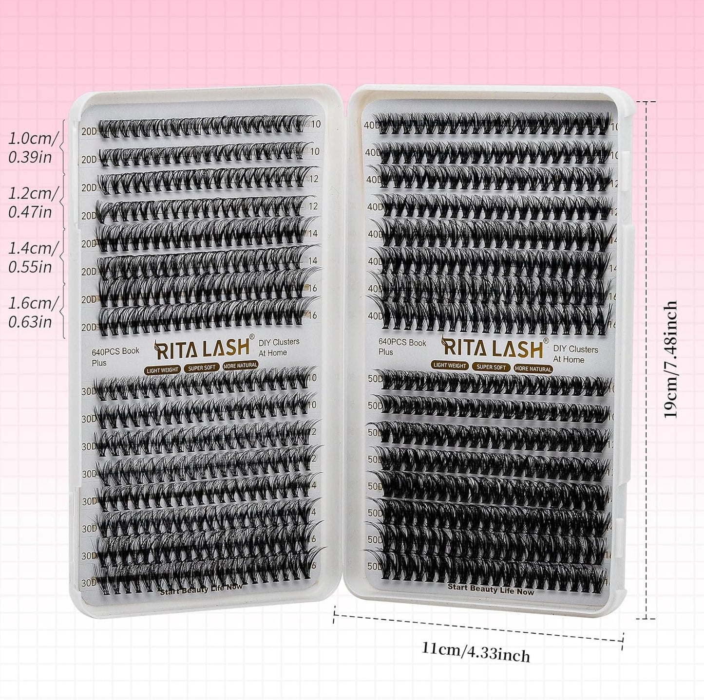20D+30D+40D+50D Cluster Lashes Only