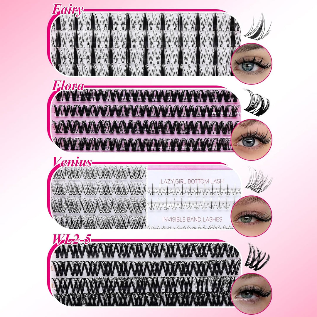 ✨RITALASH 658Pcs Fairy Style Lash Clusters DIY Extension Kit with Bond & Seal