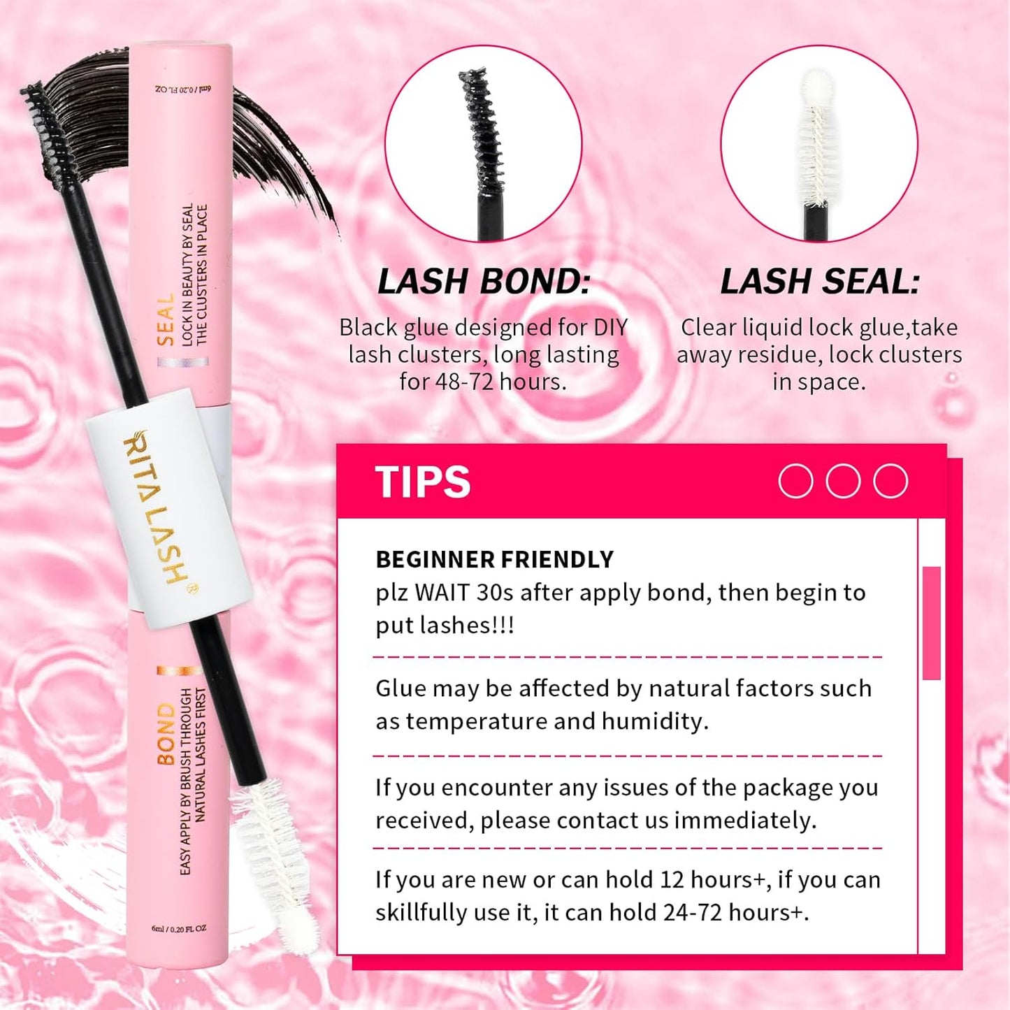 💖RITALASH 400PCS DIY Lash Extension Kit – 40D + 60D Cluster Lashes (8–16mm Mixed) with Bond, Seal, Remover & Tweezer for Bold At-Home Lash Styling!
