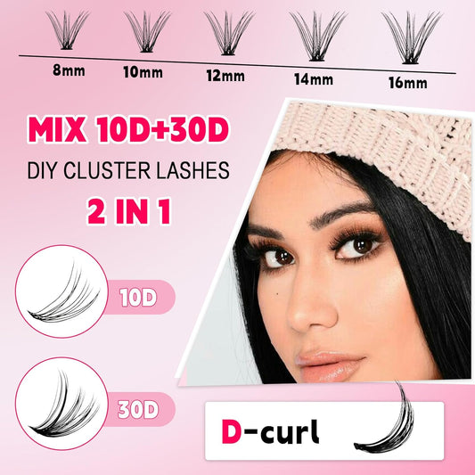10D+30D Cluster Lash Kit,8-16mm