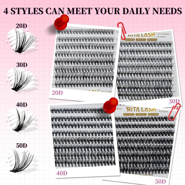 20D+30D+40D+50D Cluster Lashes Only
