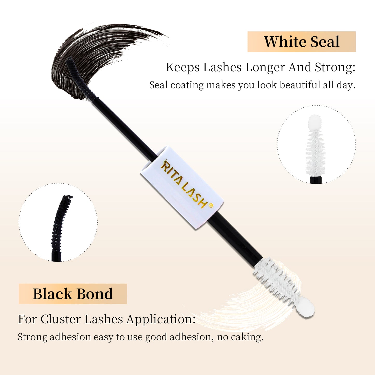 🌟RITALASH RITALASH 12ML Lash Bond & Overnight Sealer For Lash Clusters DIY Eyelashes Glue Lash Overnighter Black Lash Sealant 2 In 1 Long Lasting For 14 Days Hold