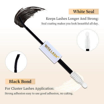 🌟RITALASH RITALASH 12ML Lash Bond & Overnight Sealer For Lash Clusters DIY Eyelashes Glue Lash Overnighter Black Lash Sealant 2 In 1 Long Lasting For 14 Days Hold