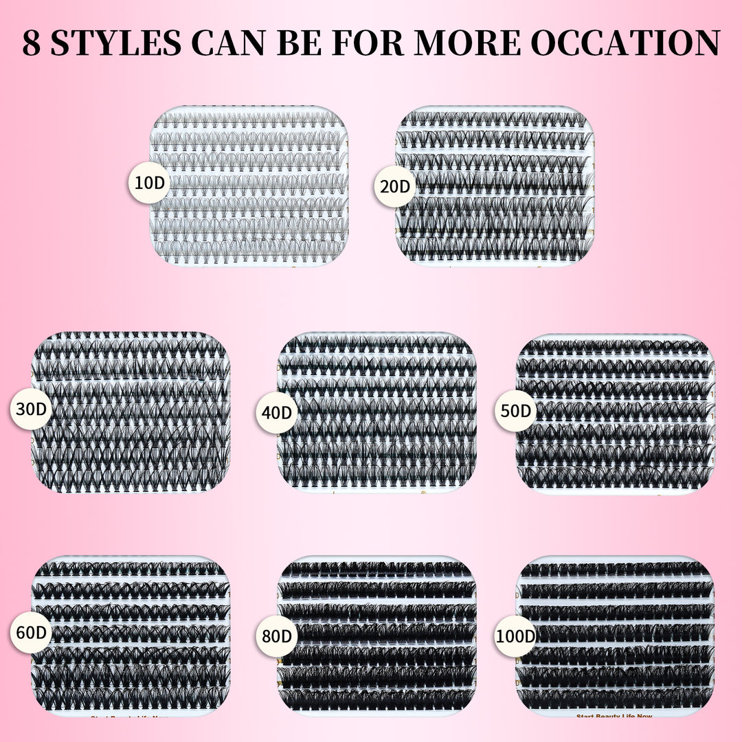 🌟RITALASH D Curl Individual Lash Cluster Book – 640PCS Reusable DIY Lashes for Effortless Extensions