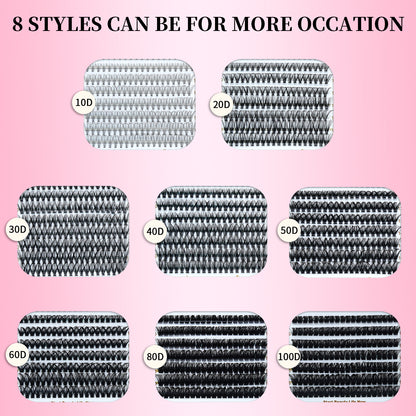 🌟RITALASH 640PCS D Individual Eyelashes Lash Clusters Book KIT DIY Eyelash Extensions Clusters Lashes Book D Curl Individual Lashes KIT Eyelash Clusters DIY At Home
