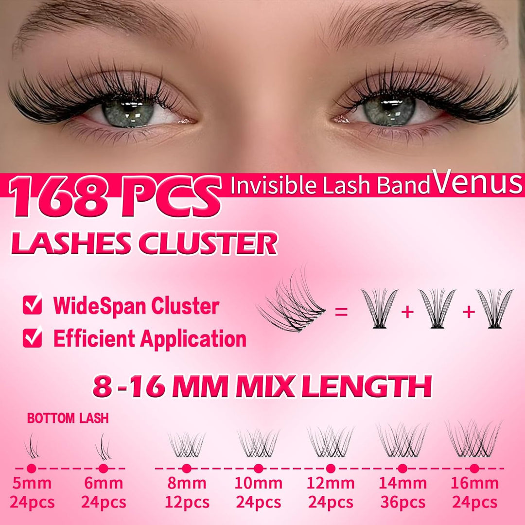 🌟RITALASH Venus Bottom & Upper Lash Clusters – DIY Individual Eyelashes Kit
