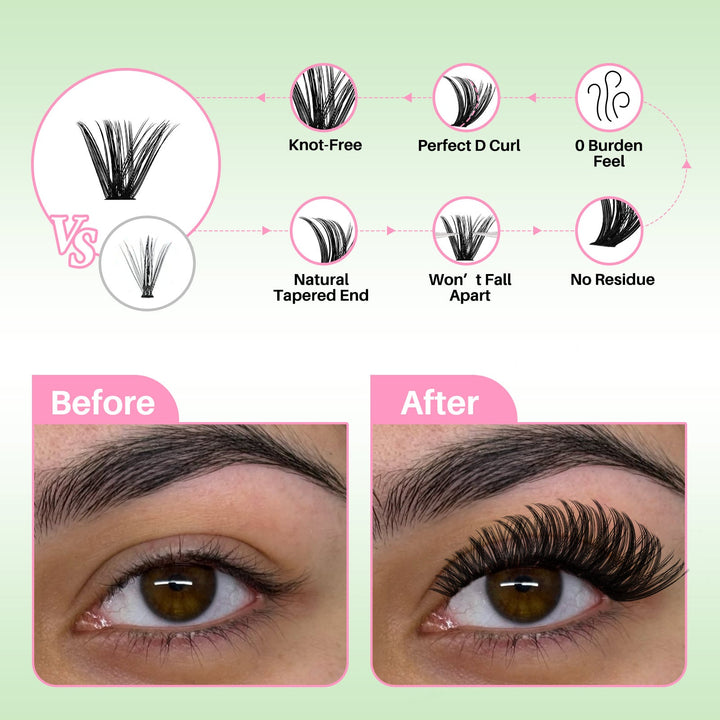 Lash Clusters 624pcs 20D+40D+60D+80D