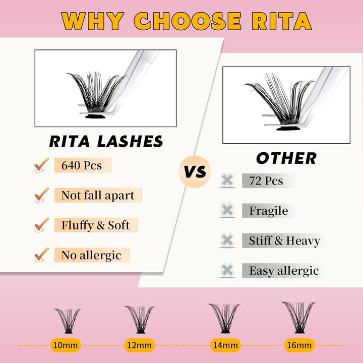 30D+40D+50D+60D Cluster Lashes Only