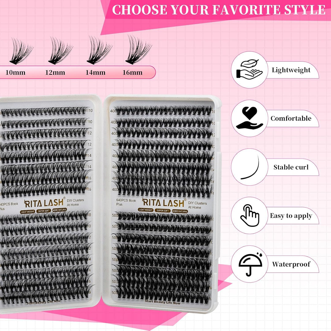 20D+30D+40D+50D Cluster Lashes Only