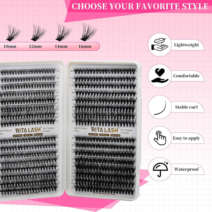 20D+30D+40D+50D Cluster Lashes Only