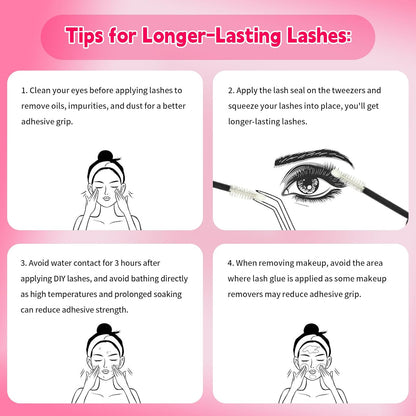 💖RITALASH 400PCS DIY Lash Extension Kit – 40D + 60D Cluster Lashes (8–16mm Mixed) with Bond, Seal, Remover & Tweezer for Bold At-Home Lash Styling!