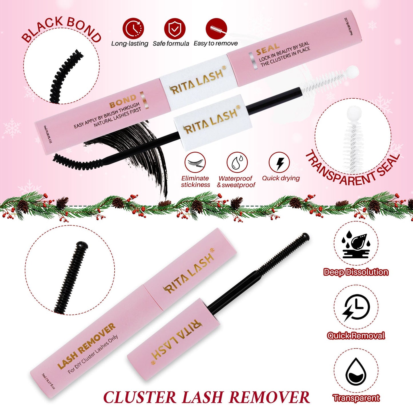 ✨Individual False Eyelashes Extension Kit Curl Wispy Style, 12 Box Lashes with Glue&Bond Seal&Remover&Curler, Individual Lashes Makeup Kit