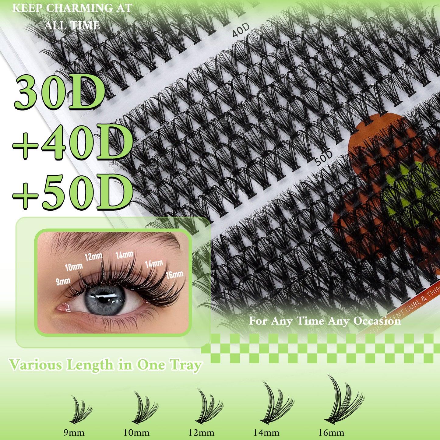 💖RITALASH 280PCS & 320PCS Individual False Cluster Lashes – 30D+40D / 30D+40D+50D D Curl with Bond, Seal, Tweezer & Brush for Easy DIY Lash Extensions at Home