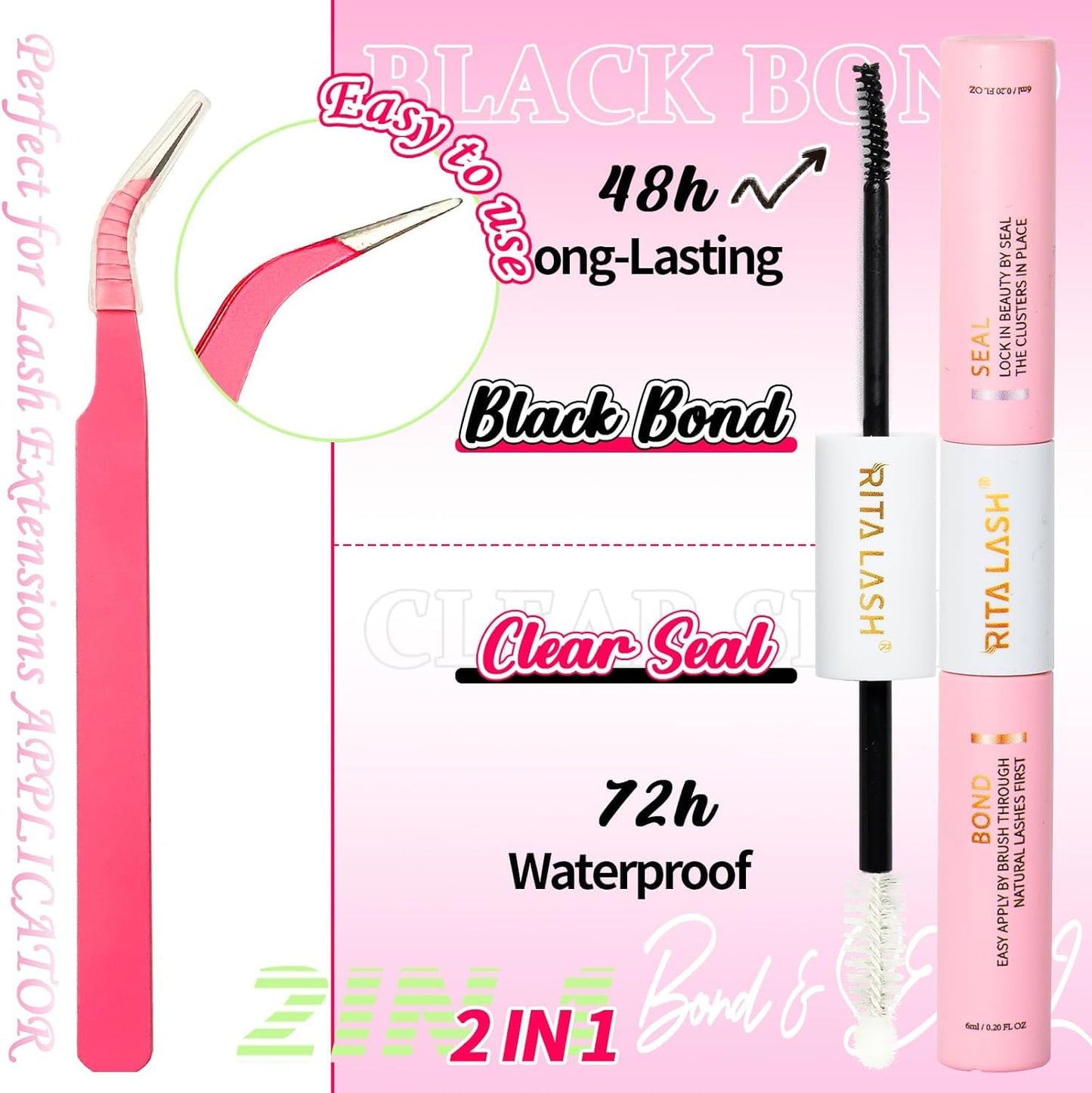 ✨RITALASH 280PCS DIY Lash Extension Kit – 60D + 80D Mixed Cluster Lashes (9–15mm) with Bond & Seal and Tweezers | Wispy Individual Eyelash Extensions for At-Home Salon Look